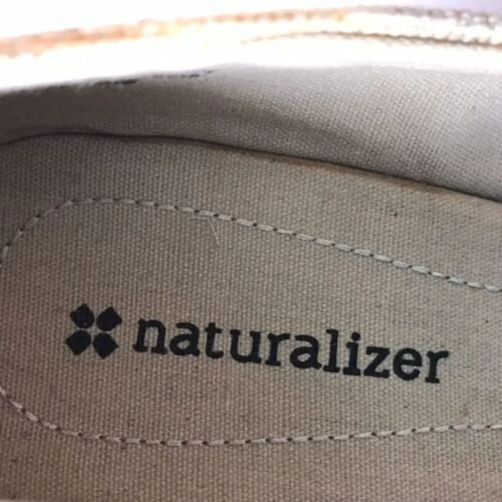 Naturalizer‎ Womens Size 8M Wedge Espadrille Shoe Peep Toe Slip On Office Buckle